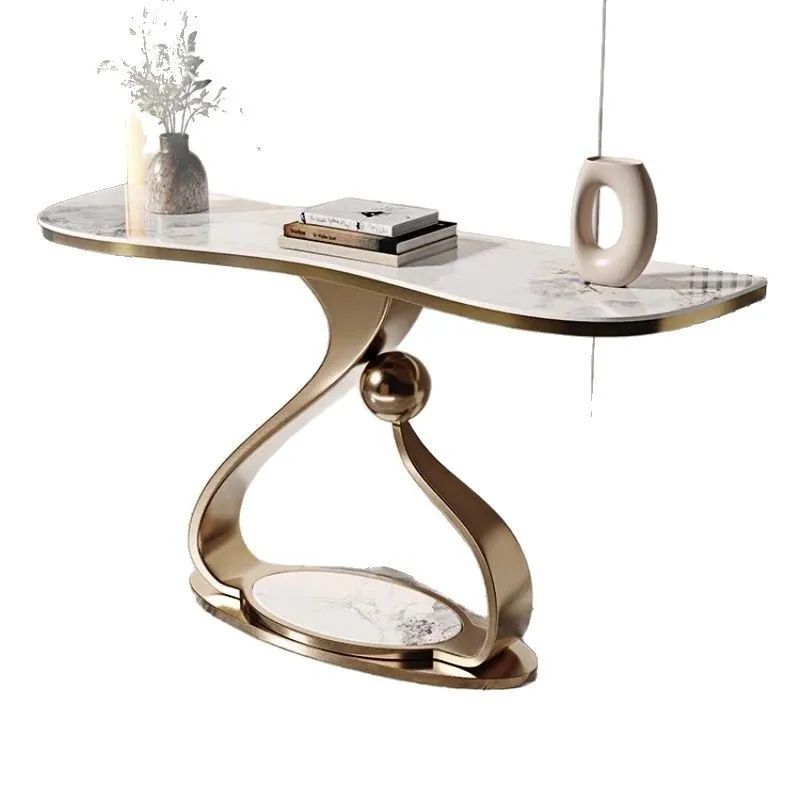 

Cream wind light luxury rock slab modern simple enigma platform against the wall floor-to-ceiling end view platform