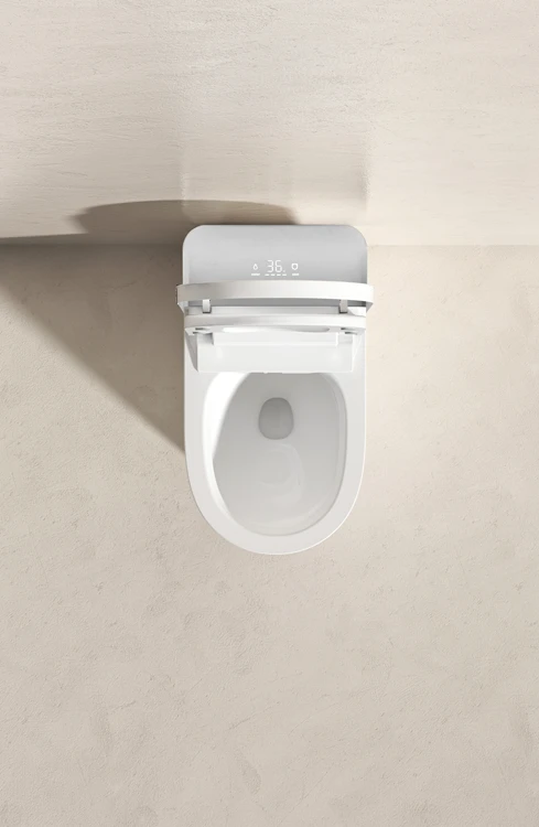Inteligentne siedzisko toaletowe JM810L z kontrolą, nieskończone ciśnienie wody, inteligentny dodatek łazienkowy, odpływ S-trap, podgrzewane siedzisko.