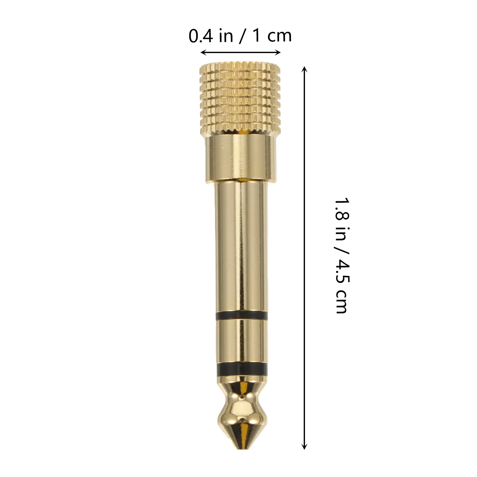 

4pcs 6.3Mm To 3.5Mm Stereo Audio Adapter Copper Gold Plated Headphone Jack Converter Plug Play Anti Interference Microphone
