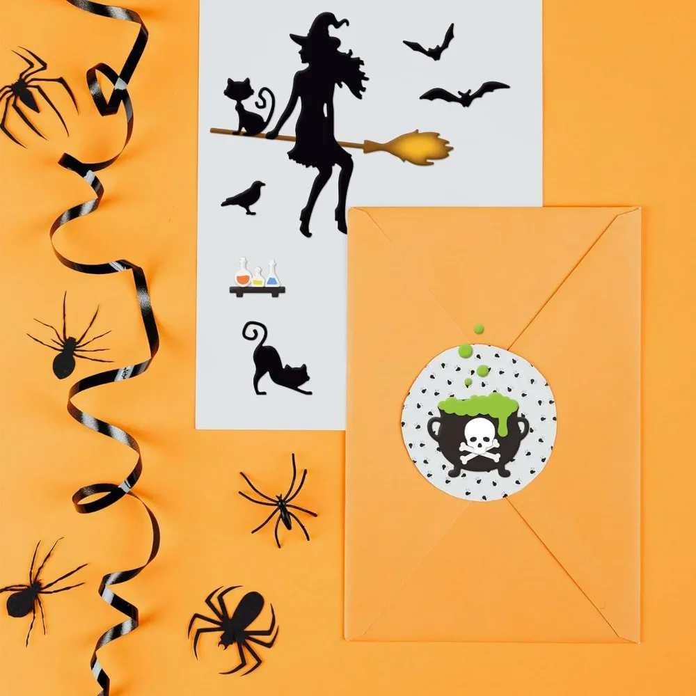 Halloween Witch Cat Cutting Dies for DIY Scrapbooking Metal Pumpkin Spider Web Die Cuts Halloween Bat Embossing Making Kit