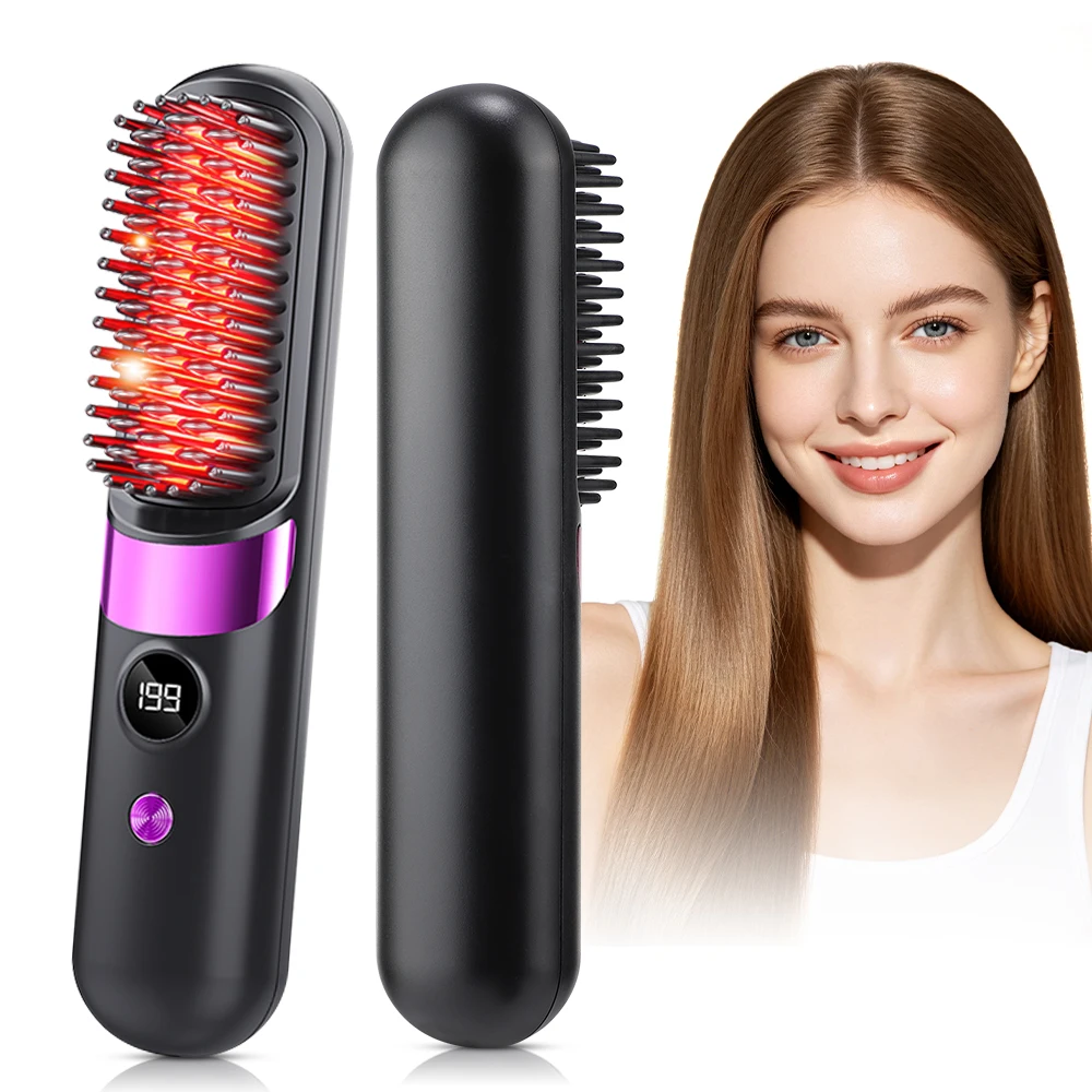 

Electric Hair Straightener Brush MCH Rapid Heating Anti-Scald 4 Temperatures Hair Care Straight Comb Women Portable Styling Tool