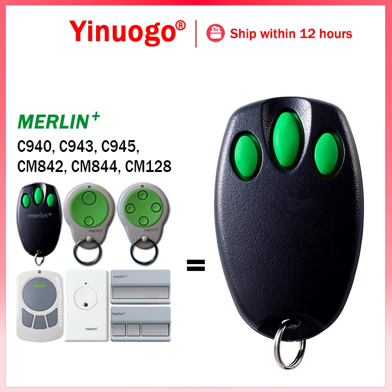 

For MERLIN+ C940 C943 C945 CM842 CM844 CM128 Garage Door Opener 433.92MHz Compatible With MERLIN Garage Door Remote Control