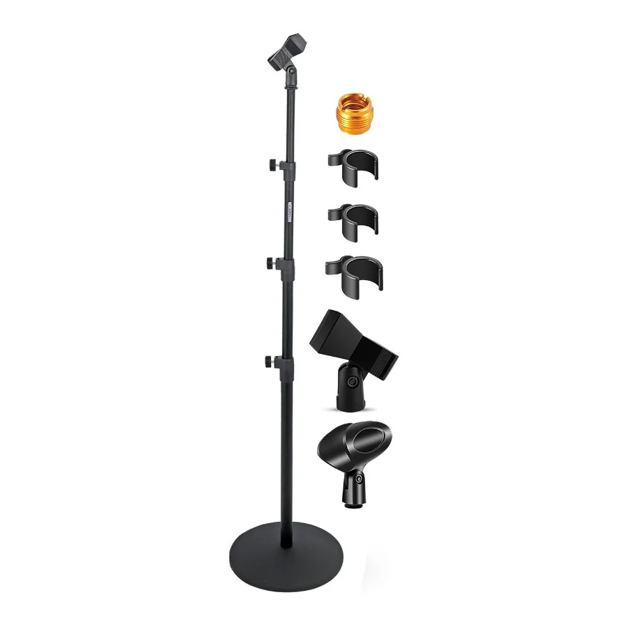 

5Core Mic Stand Floor Adjustable Universal Heavy Duty Microphone Stands Round Base Soporte De microfono MS RBL 3T