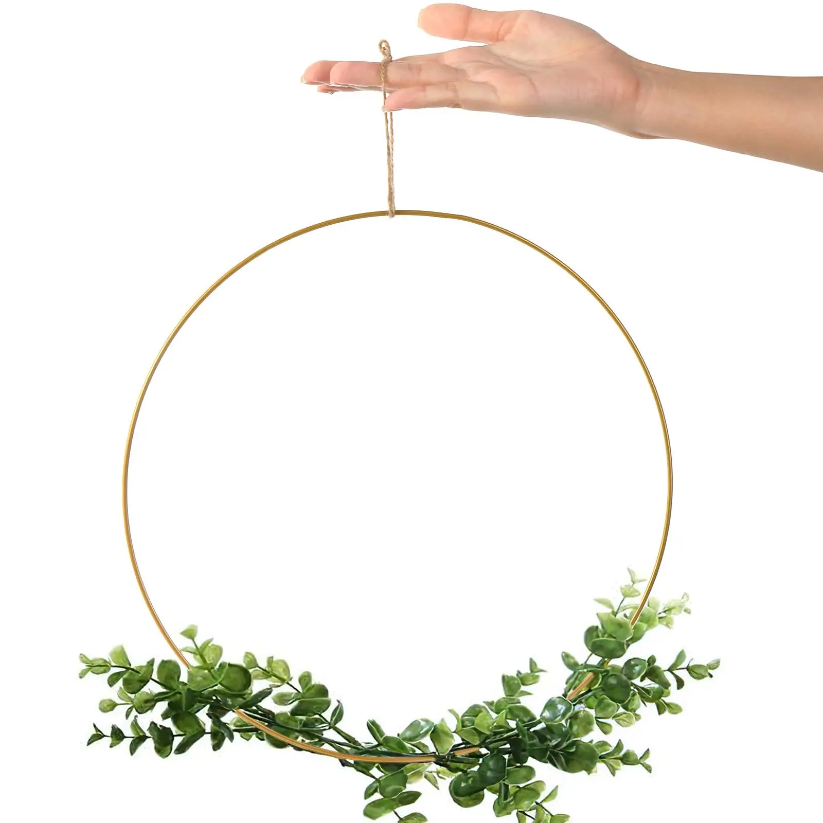 5 Teile/satz Runde Floral Hoop Metall Floral Hoops Mit Holz Basen Für Hochzeit Party Tisch Herzstück Dekoration 20-25 cm ﻿ – Detail 3