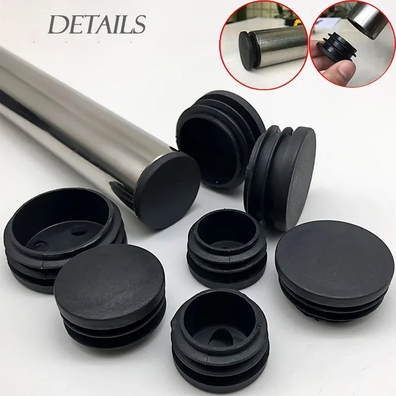 50/100pcs Round Plastic Plug Pipe Tubing End Caps Insert Furniture Foot Table Chair Leg Blanking End Insert Plug for Metal Tube