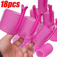 18pcs/set Air Bar Curling with Hairpins Self-adhesive Magic Roll Bangs Hair Clip DIY Hairdressing Styling Hook Accessories