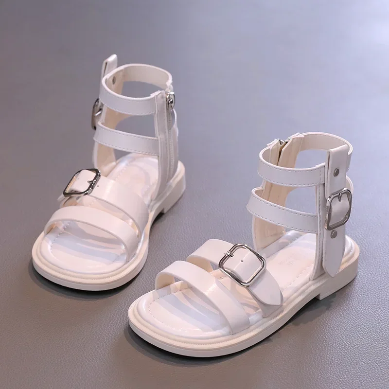 Sandálias romanas infantis, sapatos de salto alto, solas macias, escola, estudantes, meninas, crianças, verão, tamanho 26-36