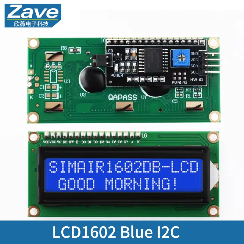 LCD1602 1602A LCD-Anzeigemodul 16x2 Zeichen Blau Gelb Grün Grau Bildschirm PCF8574 I2C IIC Schnittstelle 5V für Arduino