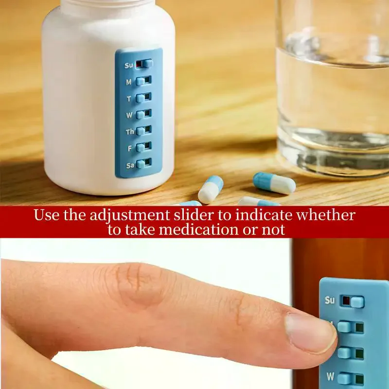 Reusable Medication Tracker & Color-Coded Reminder System Pill Organizer Attach To Vitamin Bottles Medication Schedule Tracker
