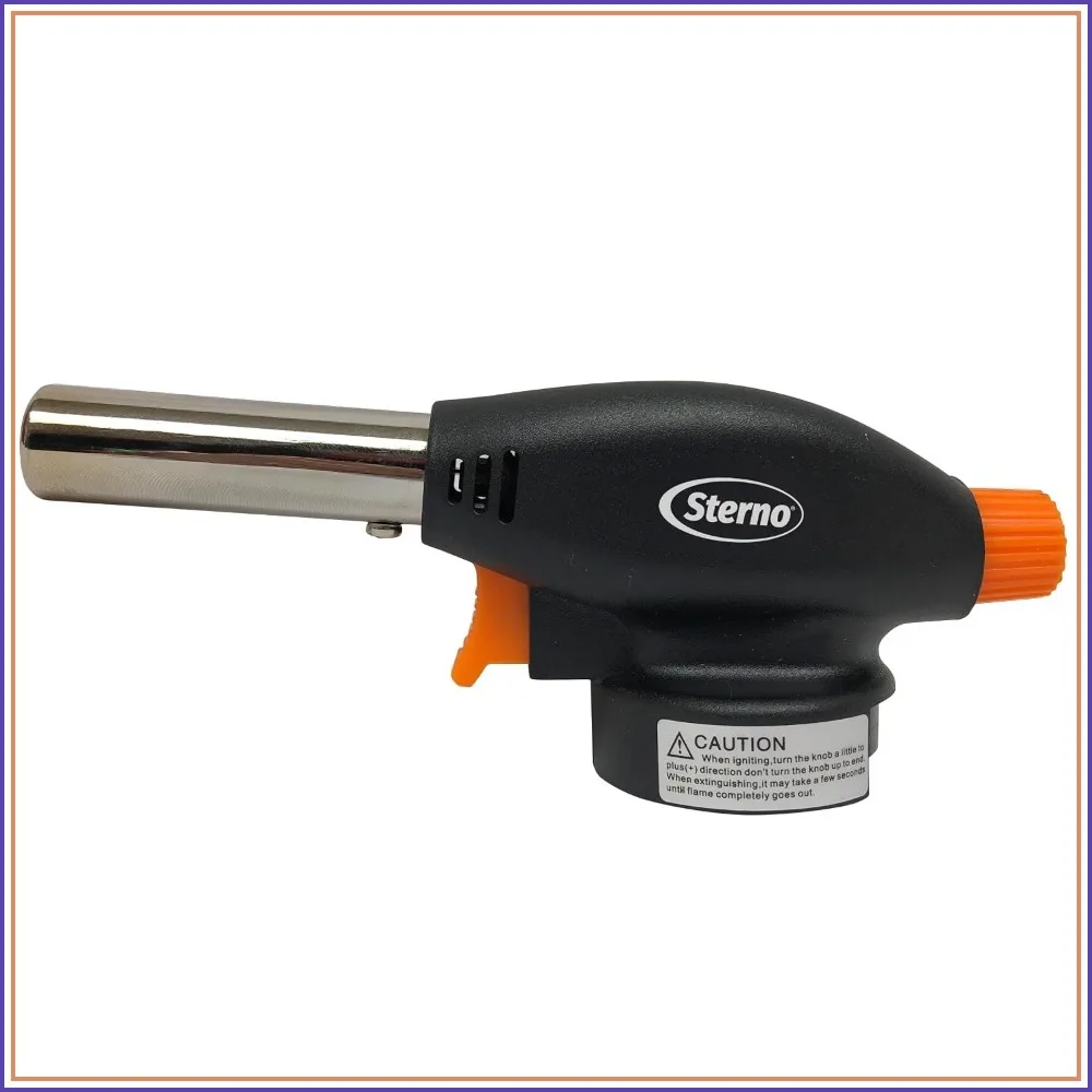 Butane Torch Lighter - Kitchen Blow Torch with Safety Shut-Off - Fits Most Butane Cans - Handheld Cooking Torch