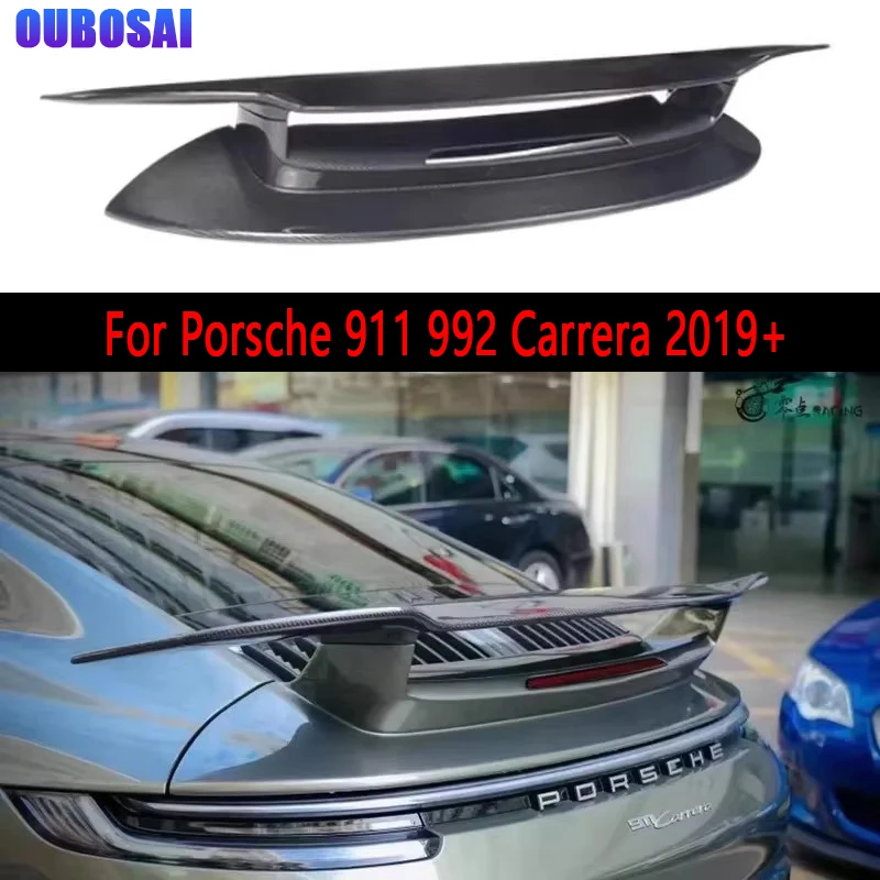 

For Porsche 911 992 Carrera 2019+ carbon fiber Tail fins Rear Trunk Spoiler Guide Wing Rear Wing diverter body kit