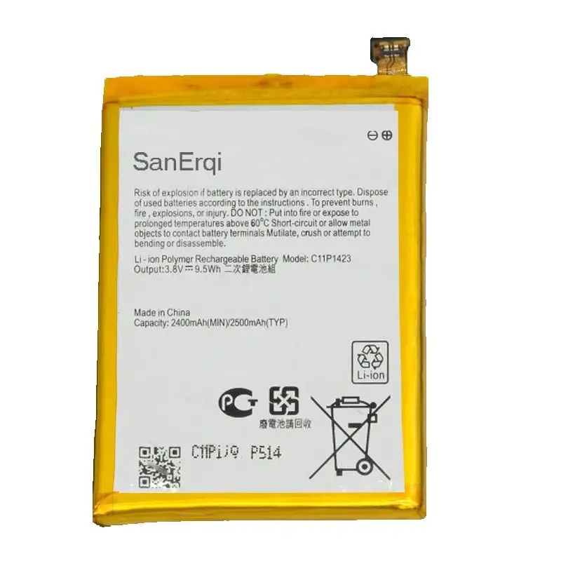 C11P1423 2400/2500mAh Battery For ASUS Zenfone 2 ZE500CL 2E Asus_z00d Z00D 5.0 inch SanErqi