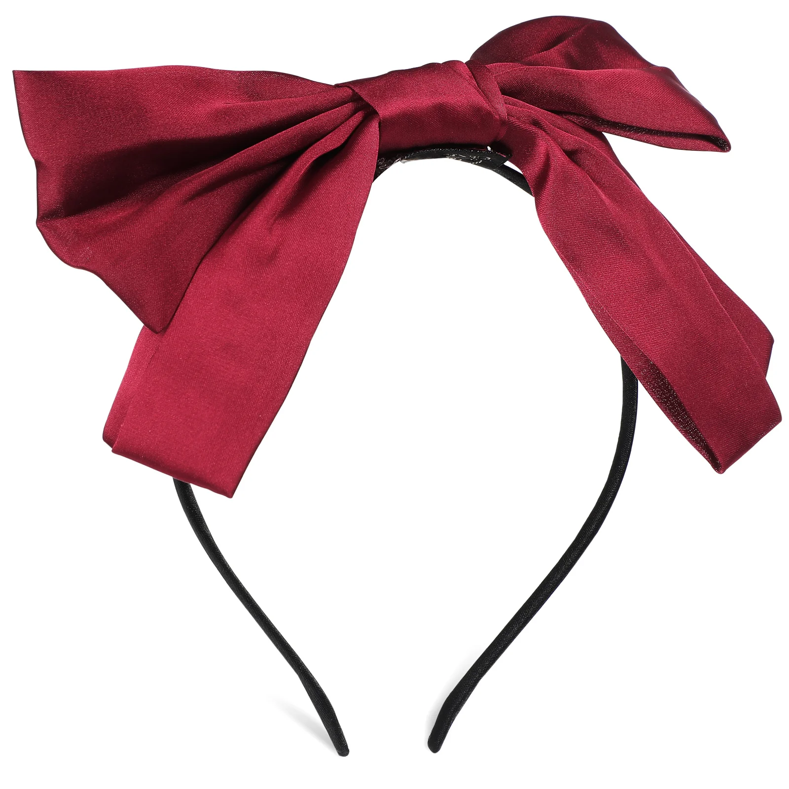 

Headband Hair Ribbons Knotted Fashion Hoops Red Bow Hairband Tie Big Fabric with Women Miss