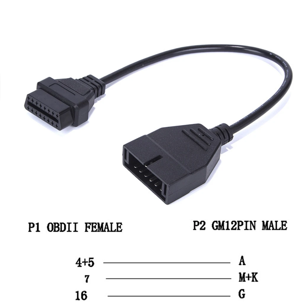 

Diagnostic Scanner Cable Durable Auto Vehicles Wire Adapter Line Accessories Fittings Fit for GM 12Pin to OBD2 16 Pin