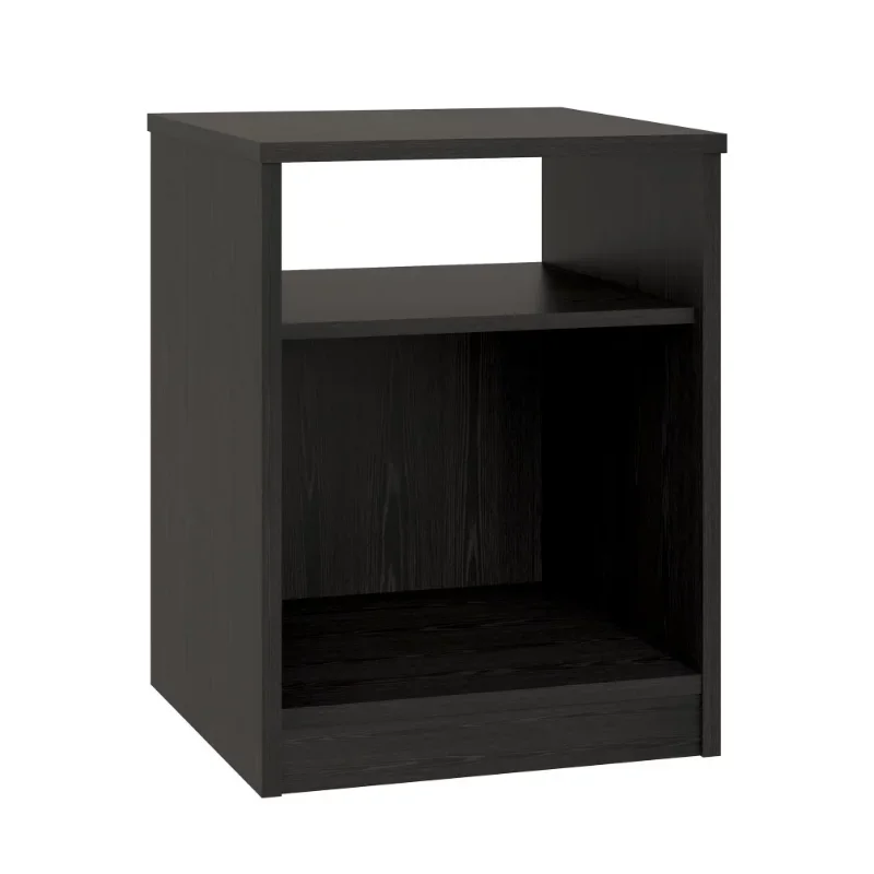 

Classic Open Shelf Nightstand, True Black Oak night stands for bedroom