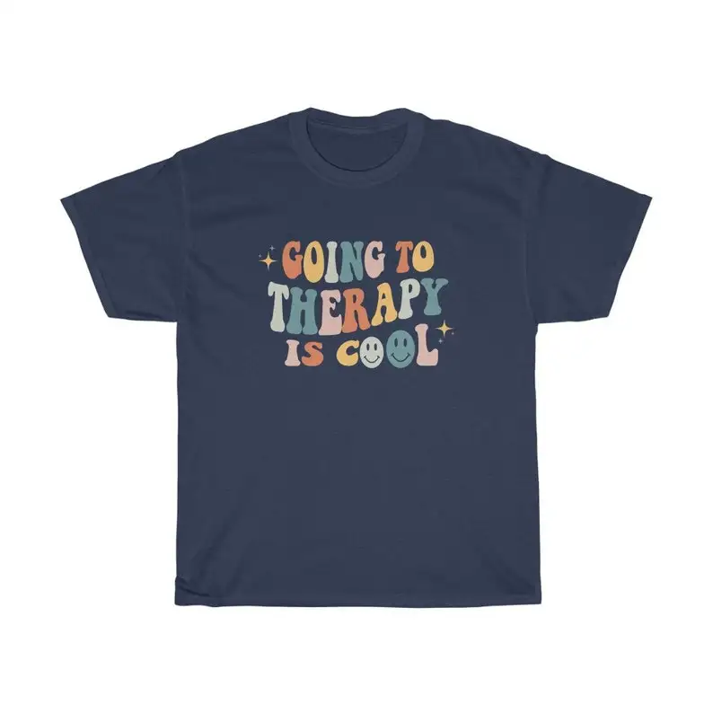 Going To Therapy Is Cool Mental Health Shirt Y2k Shirt Anxiety Retro Indie Clothing Aesthetic Clothes 100% cotton Unisex goth