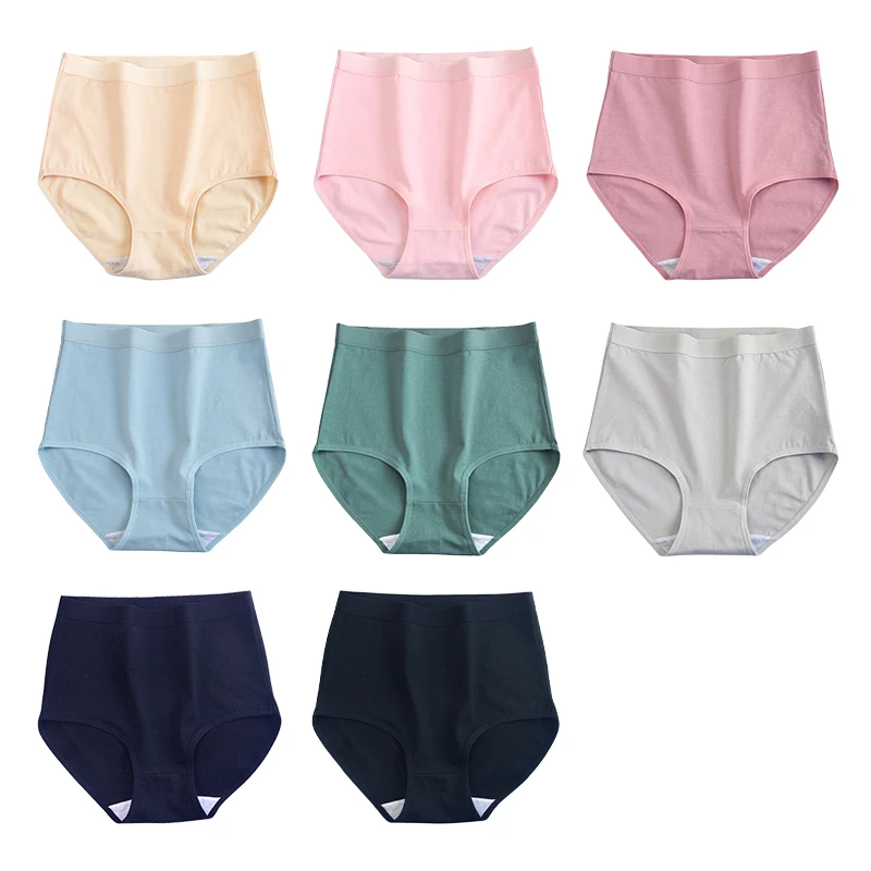 FallSweet 3PCS/set Women’s Cotton Panties Seamless Plus Size Briefs Solid Underwear Soft Breathable Underpants Female Lingerie