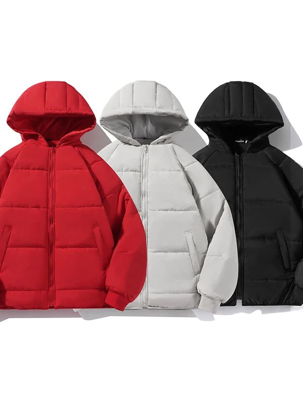 

Утепленная хлопковая куртка с капюшоном, зимнее пальто, теплая верхняя одежда, молодежная модная куртка с длинными рукавами на молнии из ткани Оксфорд