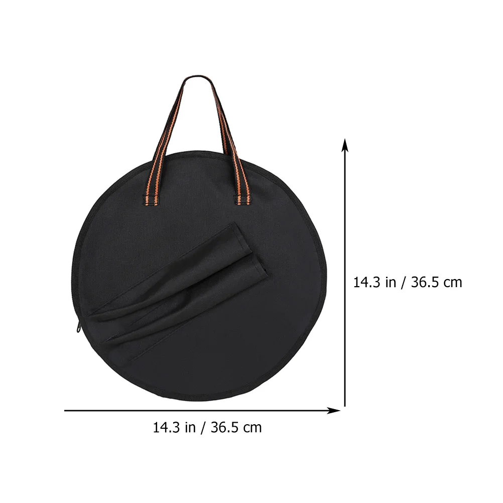 10-Inch Dumb Drum Bag Black Storage for Simple Percussion Portable Pouch Oxford Cloth Convenient Yellow Striped Instrument