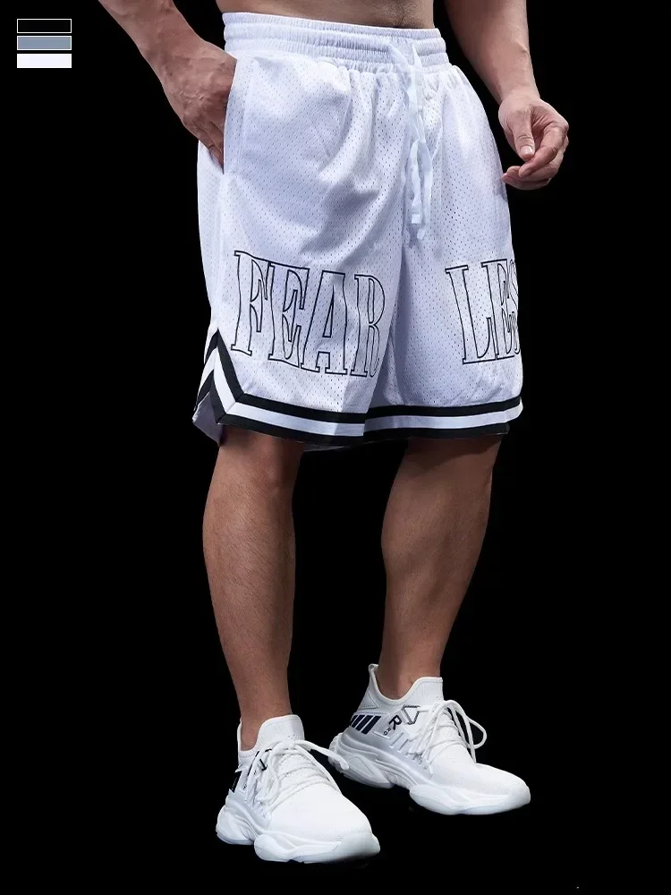 

Men Summer American Sports Gym Fitness Basketball Running Quick-drying Mesh Shorts Casual Loose Elastic Five-quarter Pants