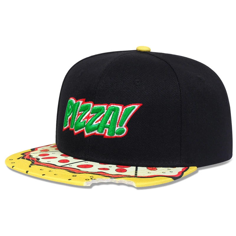 Unisex Eye PIZZA Embroidery Hip-hop Hats Spring and Autumn Outdoor Adjustable Casual Baseball Caps Sunscreen Hat