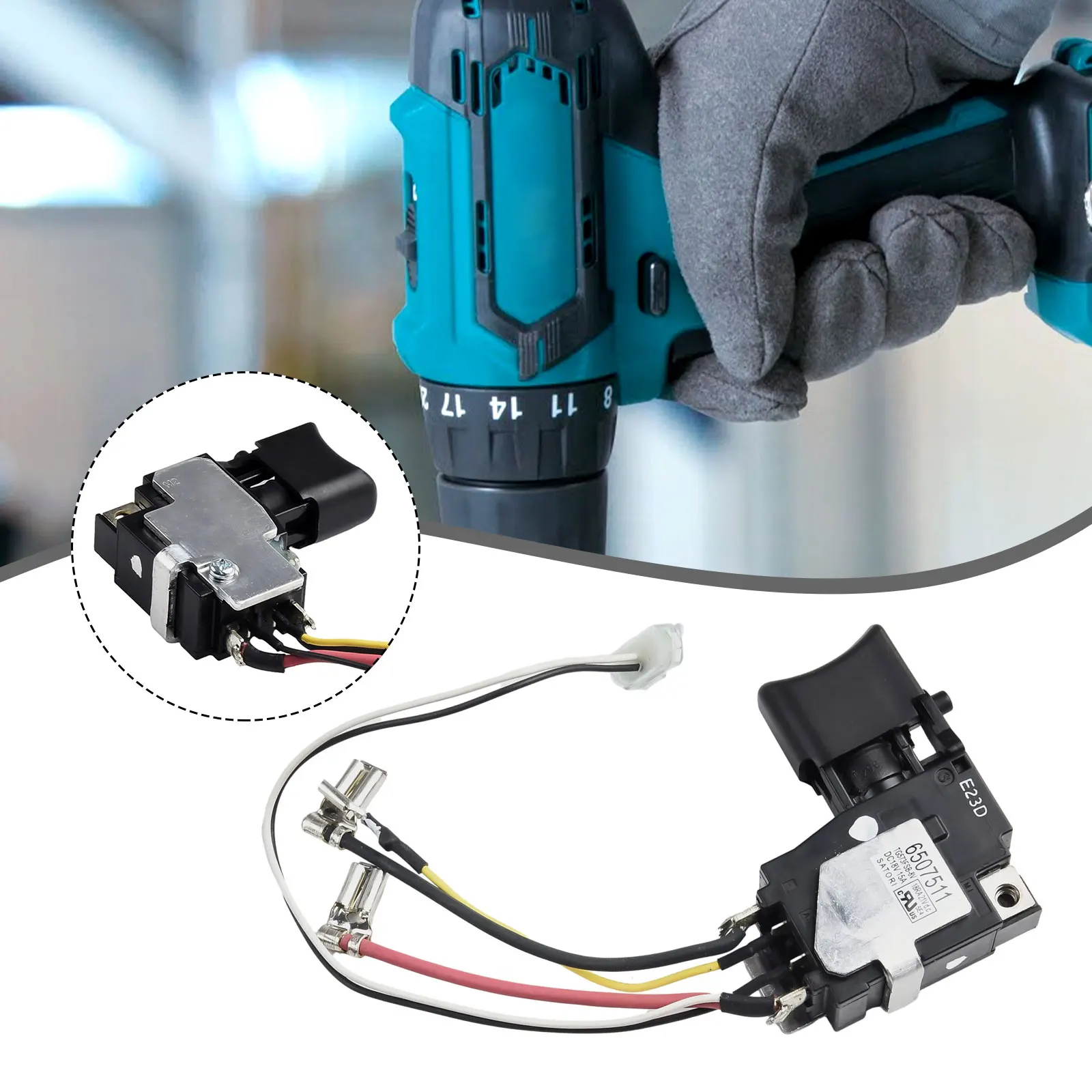 Replacement switch for 18V cordless tools fitting TD152D DTD152 DTD152Z DTD152RME DTD152RFE 6507511 proper operation