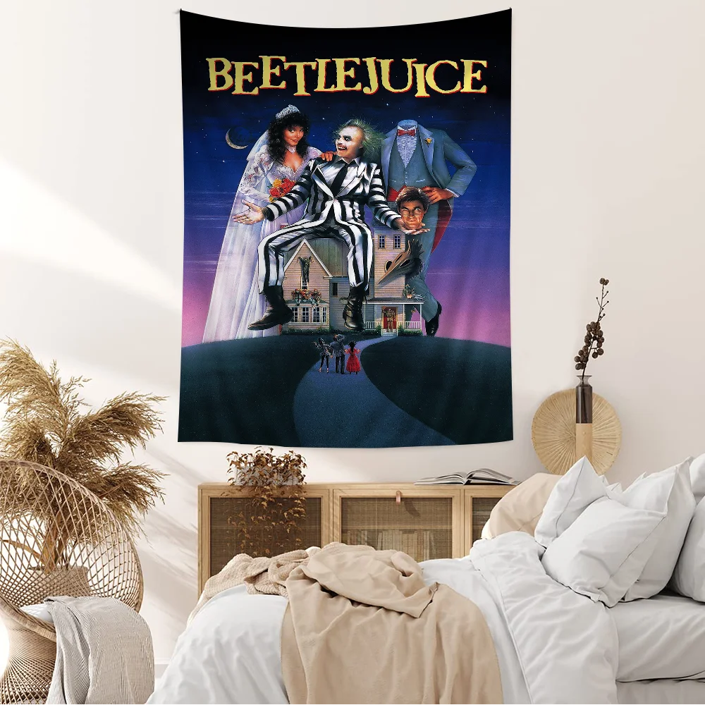 Classic Movie Beetlejuices Horror Comedy Colorful Tapestry Wall Hanging Bohemian Wall Tapestries Mandala Wall Hanging Sheets