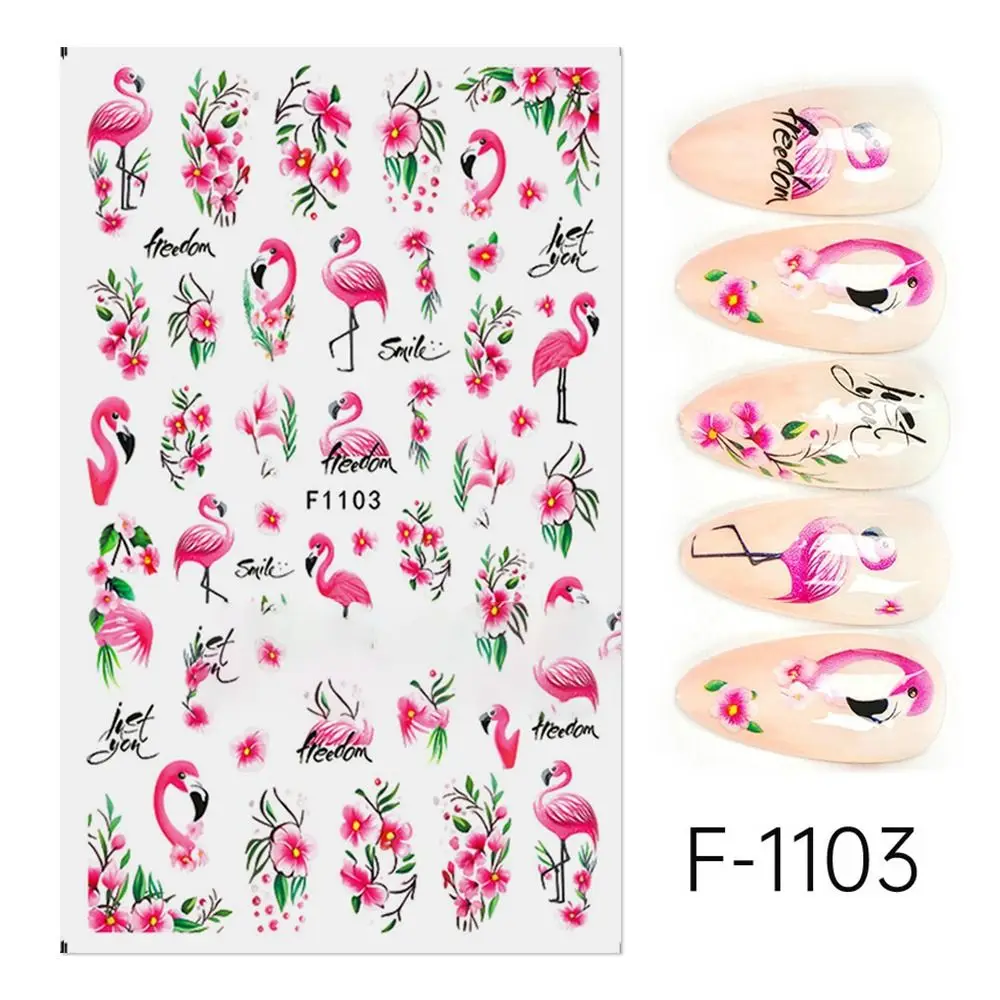 สติ๊กเกอร์ตกแต่งเล็บลายดอกไม้ 3 มิติ สีชมพูม่วง ลายกลีบดอกไม้ ผีเสื้อ ลวดลายลูกกวาด แต่งเล็บปลายเล็บ