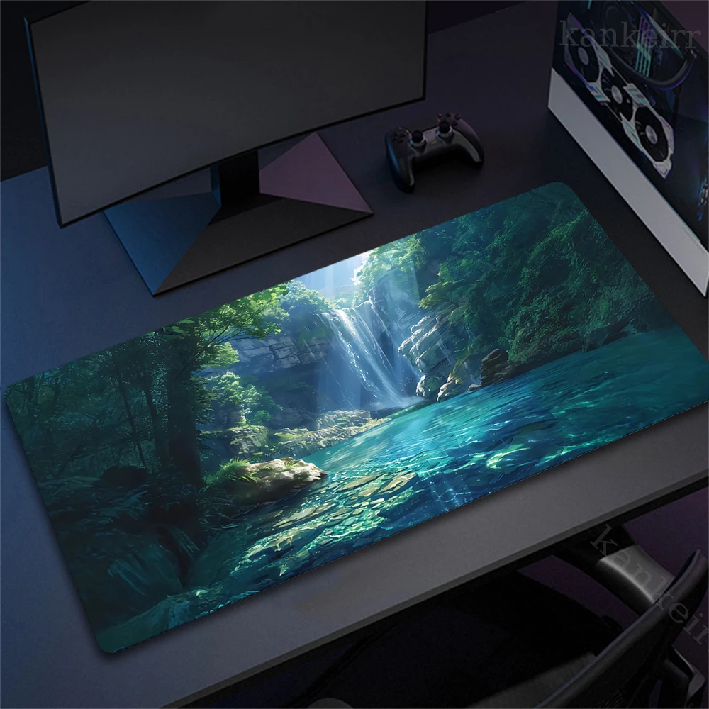 Green Forest Natural Landscape Mousepad Boy Pad Natural Rubber Gaming Mouse Pad Desk Mat Size for Gameing World of tanks CS GO