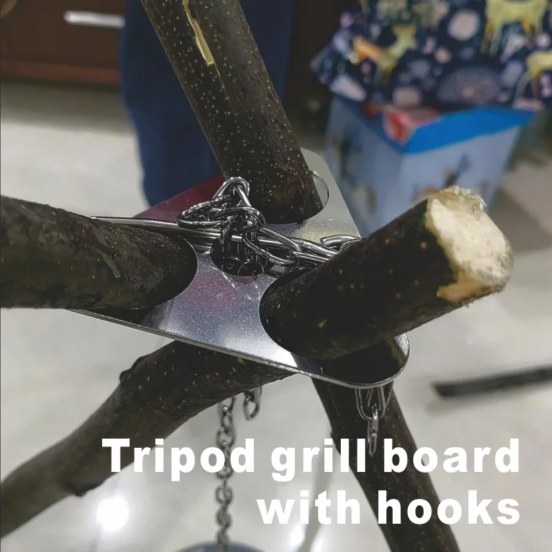 

Portable Camping Gear and Equipment Detachable Outdoor Barbecue Tripod Hanging Rack Campfire Cooking Accessories Set