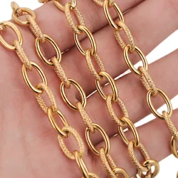 1 Meter 8mm Stainless Steel Texture Cable Chain Thick Rolo Punk Rock Hip Hop for Diy Necklace Bracelet Jewelry Making Material