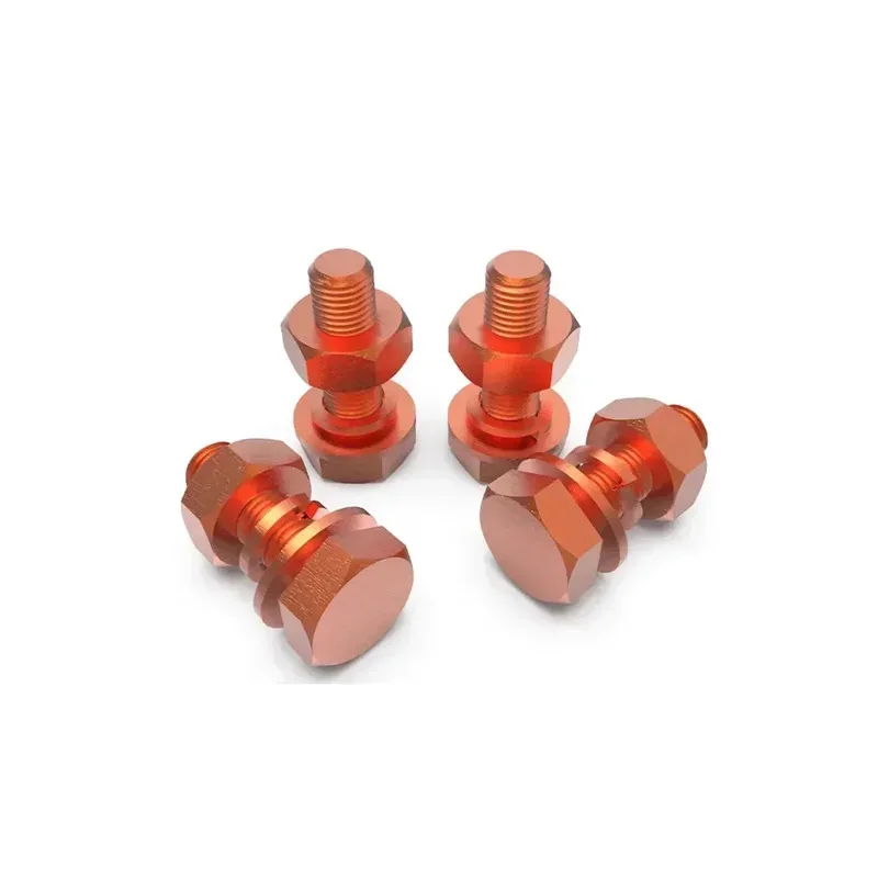Juego de pernos hexagonales de cobre electrolítico con arandelas para conductividad eléctrica M3 M4 M5 M6 M8