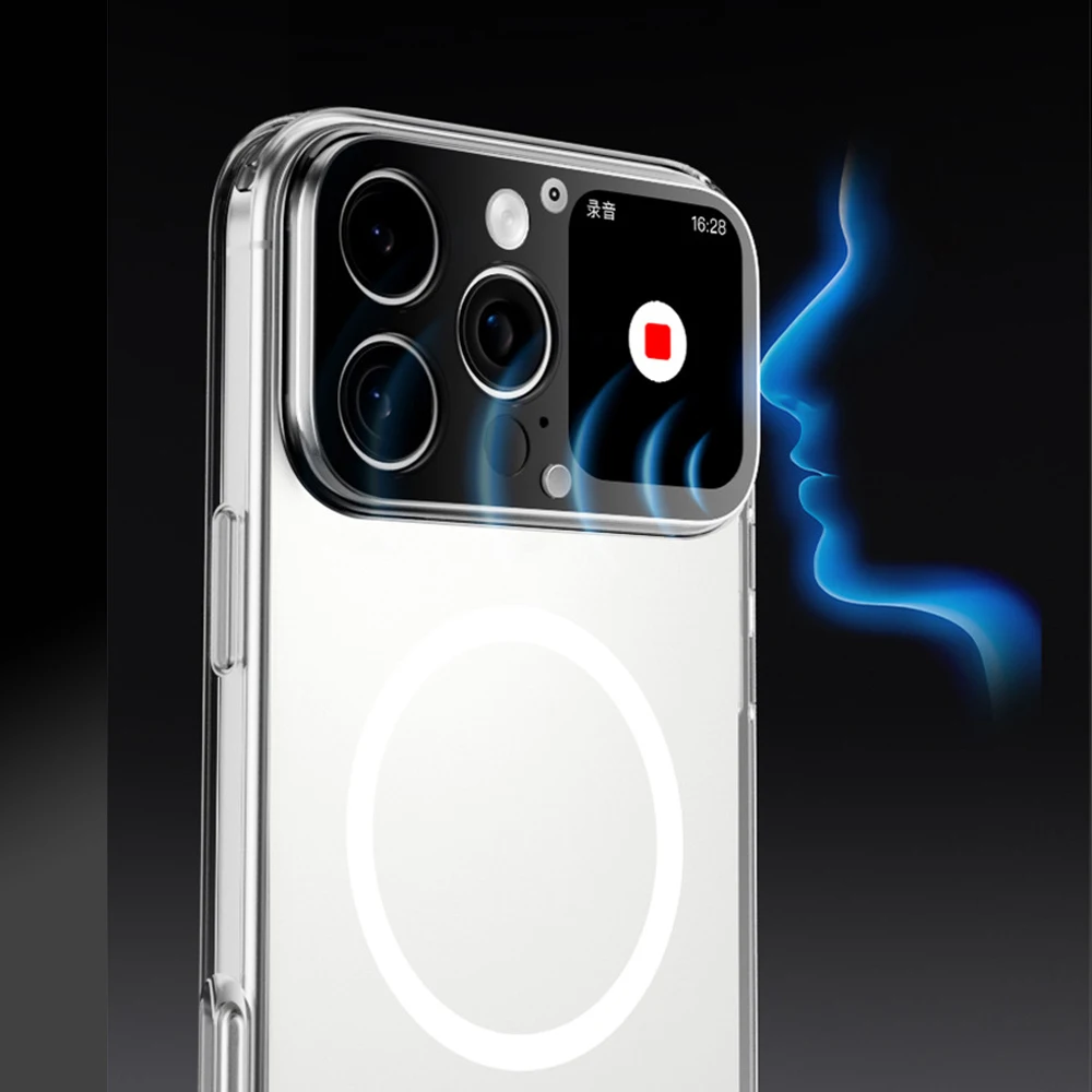 Photography Selfies/Recording For iPhone 16 Pro Max Smart Case Connection Multifunctional Touch Screen  For Magnetic Charging