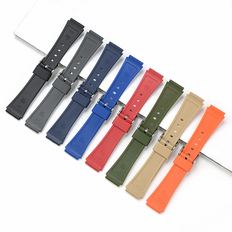 الراتنج حزام ل كاسيو F-91W F-84 F-105 A158 159 AE-1200 1300 الفولاذ المقاوم للصدأ مشبك الرياضة مقاوم للماء بولي TPU استبدال حزام (استيك) ساعة 18 مللي متر #2