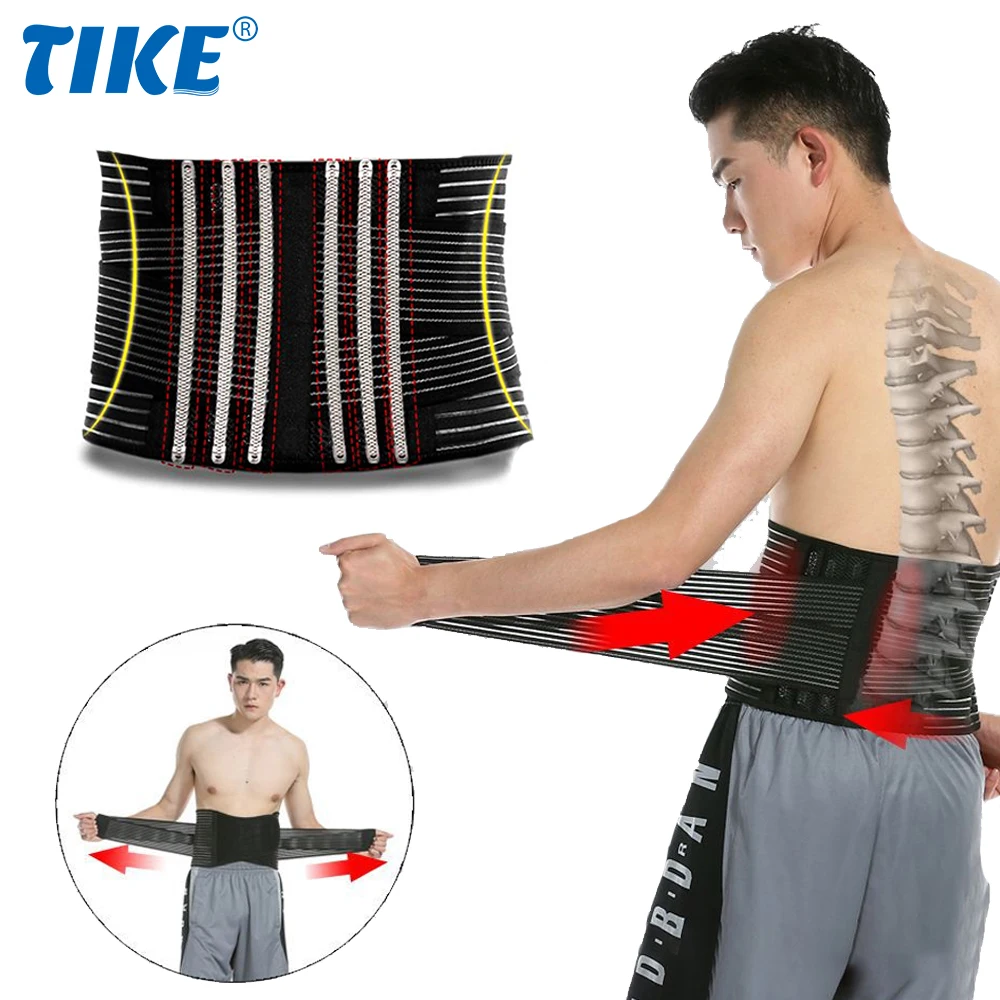 

TIKE Back Support Belt Back Pain Relief, Herniated Disc, Sciatica,Scoliosis,Lower Back Brace with Dual Adjustable Support Straps