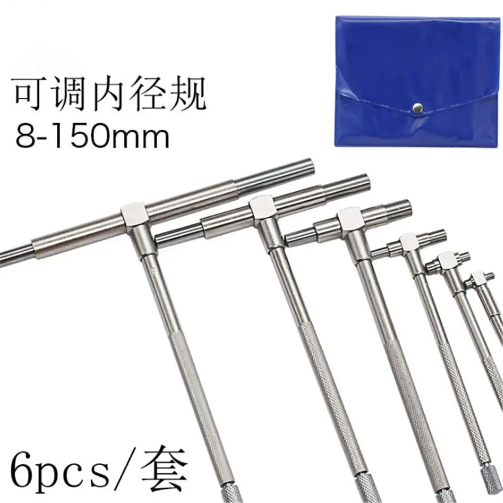 Precision Adjustable Inner Diameter Measuring Tool 6PCS Telescopic Gauge Set for Accurate Bore Measurement in Workshop 3