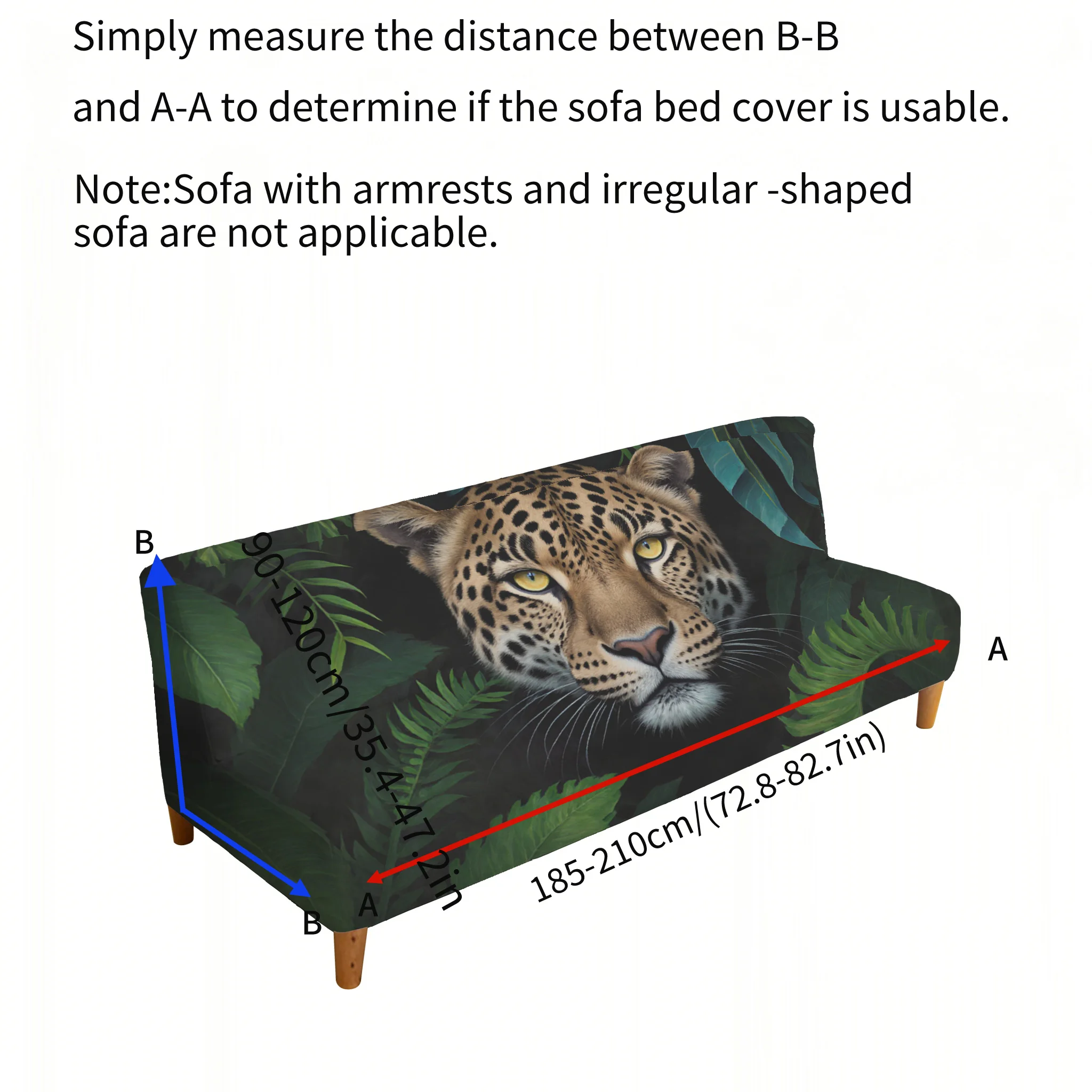 Natural wind tropical leopard pattern elastic sofa bed cover, living room sofa bed cover, dustproof washable sofa bed cover