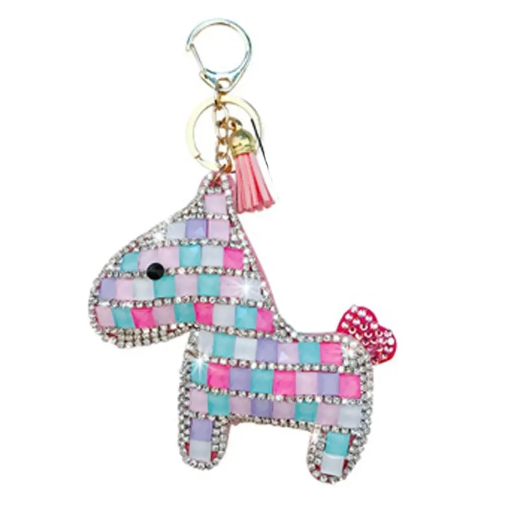 Portable South Korea Bore Pony Keychain Creative Cartoon Car Key Ring Fashionable Cute Bag Pendant Gift