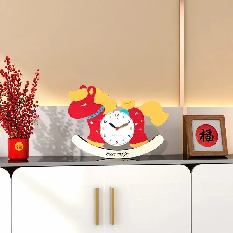 

Настольные часы «Креативная Лошадь» — элитный декор, тихие, простые, для дома, YS40CC