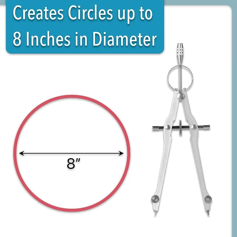 Bussola professionale con geometria in metallo con piombo extra - Strumento di disegno matematico per studenti