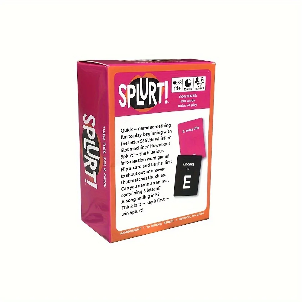 Splurt Card Game Splurt! Portable Party Card Game Think Fast Say it First Pink