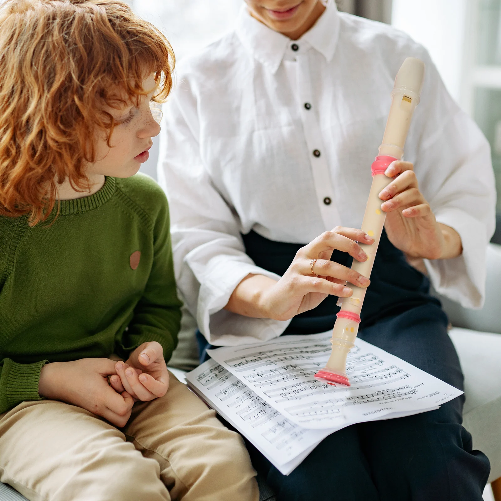 

2Pcs Soprano Recorder 8-Hole Design Lightweight Portable Music Instrument for Beginners with Excellent Sound Quality Safe