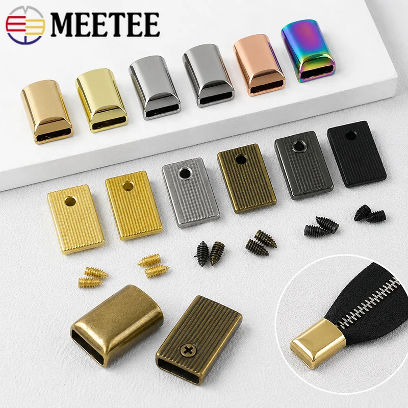 20/30Pcs 9mm Metal Zipper Stopper Tail Clip Screw End Plug Head for Bag Strap Handbag Leather Hardware Repair Parts Accessories