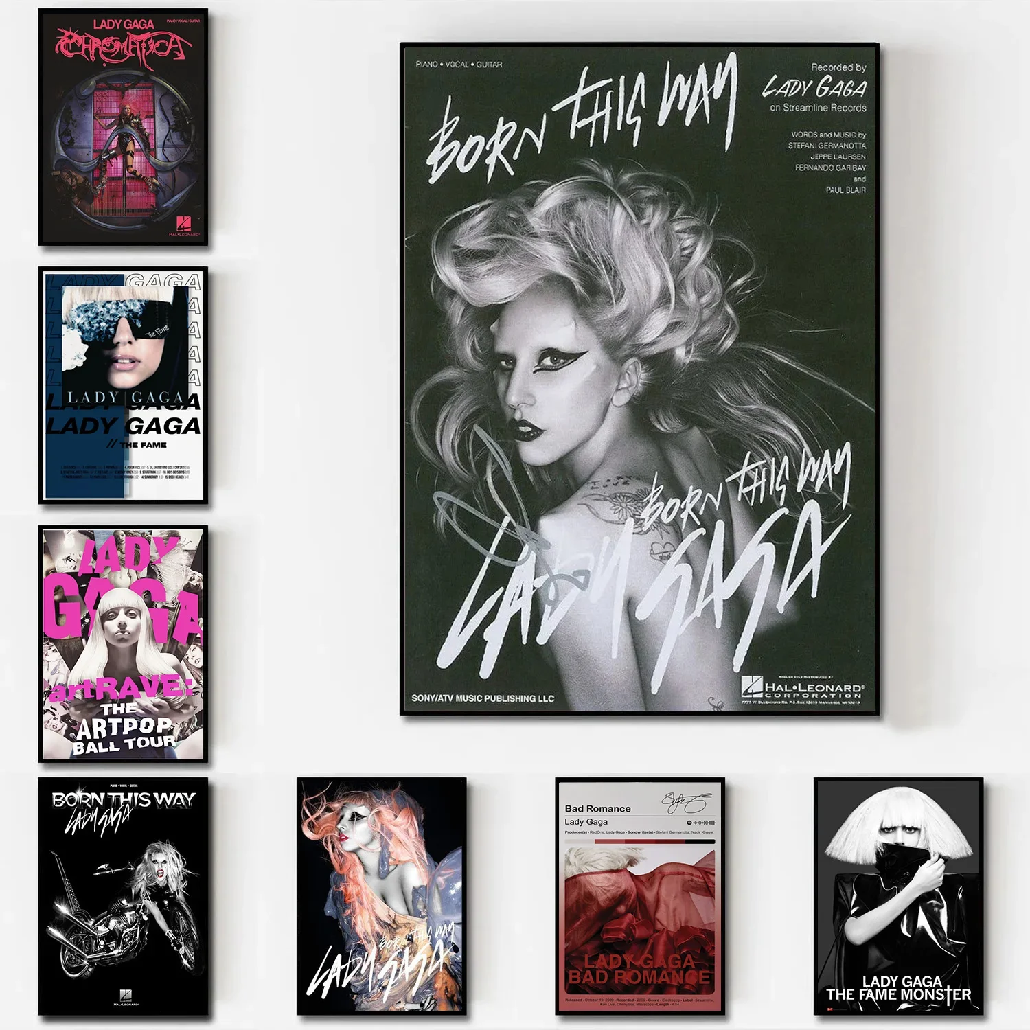 Canvas Painting Lady Gaga Born This Way/Chromatica/The Fame Hot Music Album Poster Wall Art Pictures Home Decor Gifts