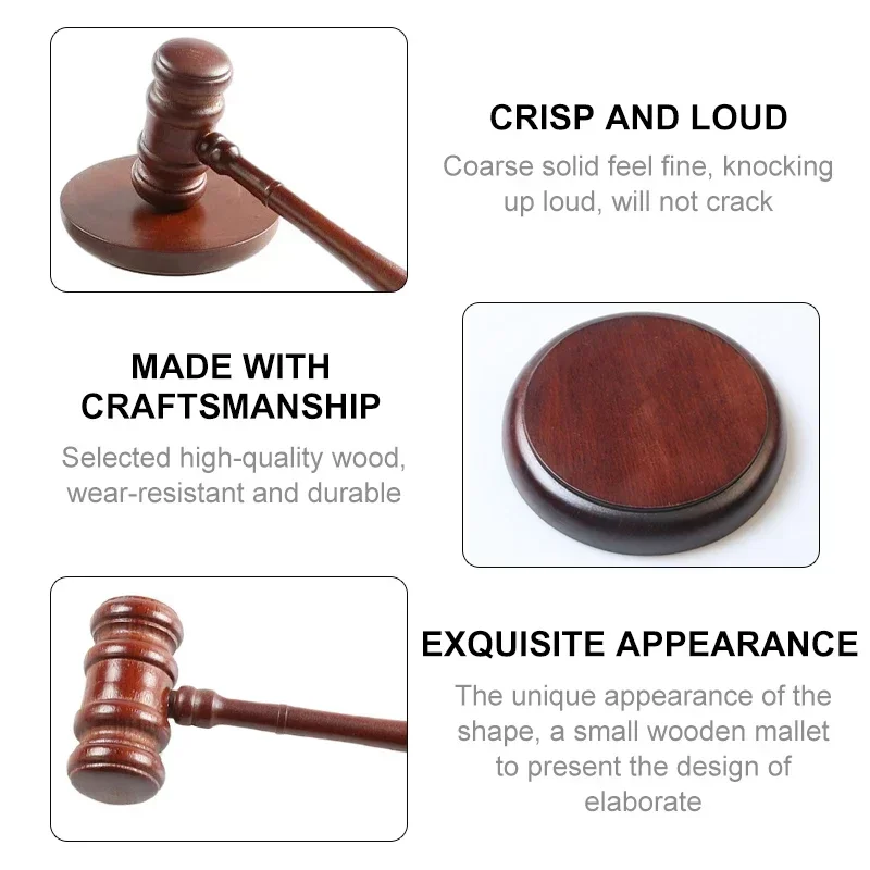 High Quality Durable Wooden Judge Hammered Handcrafted Delicate Wood Gavel For Lawyer Judge Wood Gavel Hammer Sound Block Set