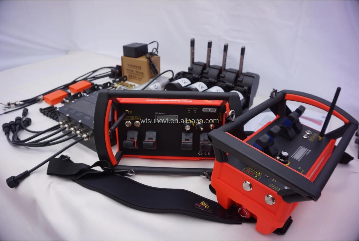 Black Wireless Remote Control Kit for Truck Cranes Construction Machinery with 4 Joysticks 16kg Load Capacity 1 Year Warranty