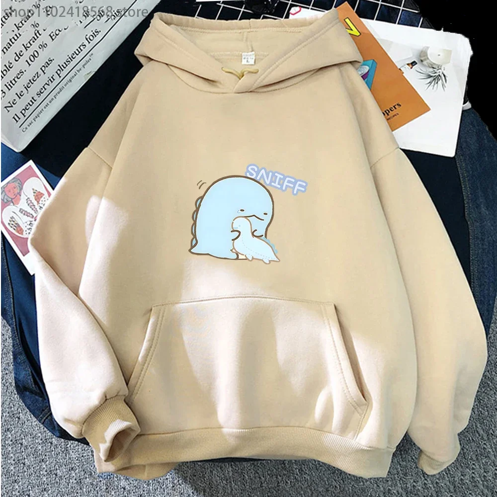 Dinosaur Hoodies for Women Cartoon Sumikko Gurashi Graphic Sweatshirt Kawaii Girls Clothing Winter Mens Sudadera Y2k Clothes