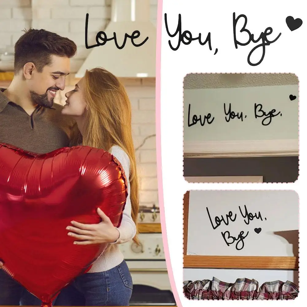 Love You Bye Sign Wall Decor Wooden Letters Wall Decor Bye Love You Wooden Script Sign - Wall Art Home Decor For Love & Farewell