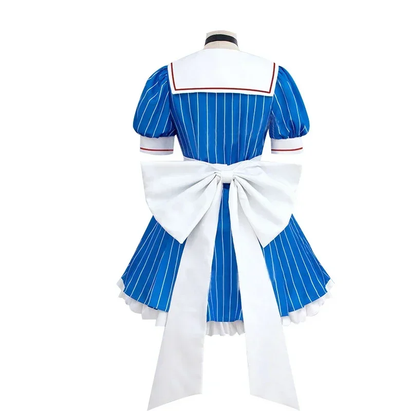 Miku Cosplay Costumes Anime Mesmerizer Uniform Women Striped Maid Dress Hat Apron Suit Halloween Christmas Carnival Party Dress