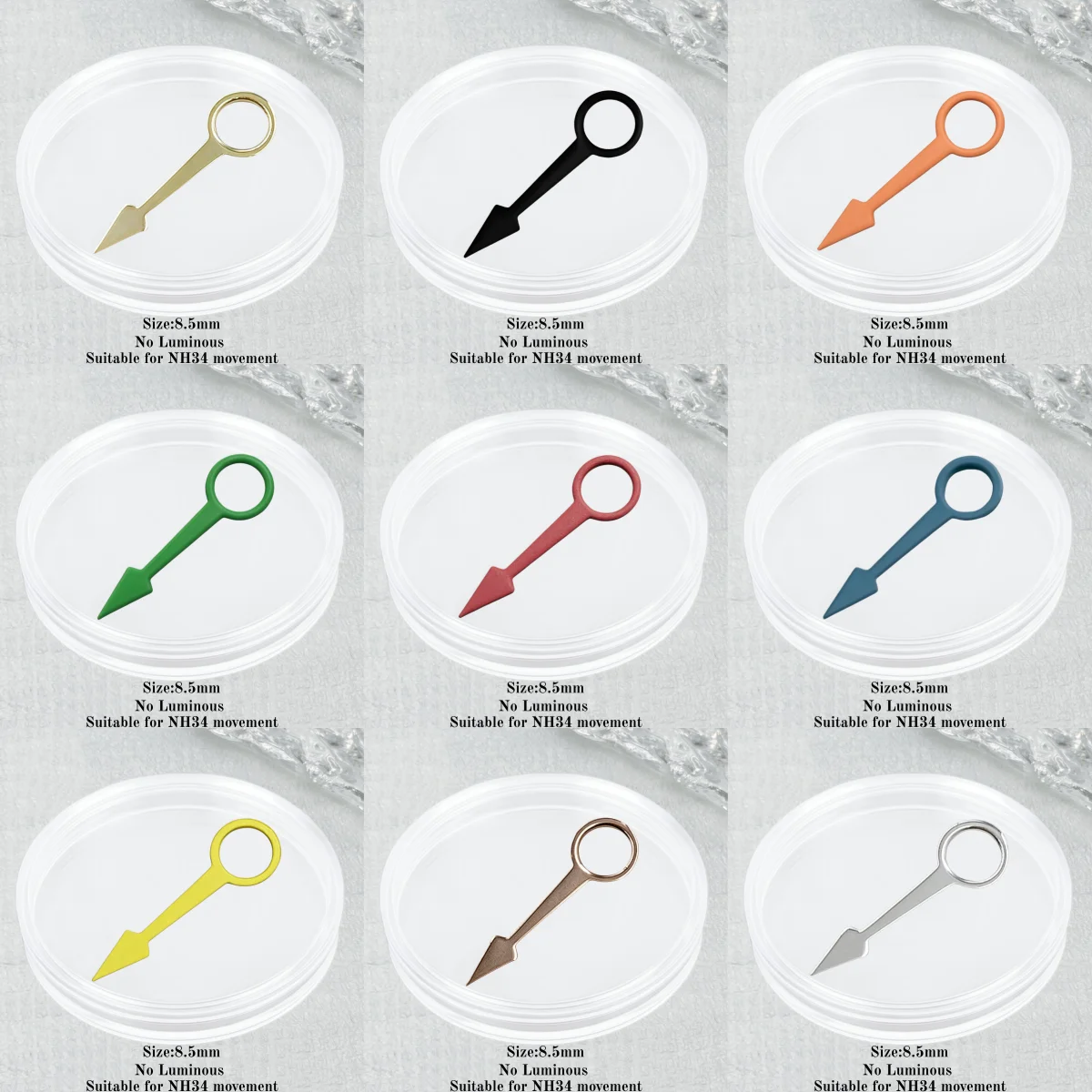 NH34 Hands for Mechanical Watch Modification GMT with No Luminous Hands Colored Hands 8.5mm Watch Accessories